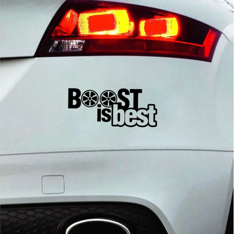 

YJZT 17CM*7.5CM BOOST IS THE BEST Car Sticker Vinyl Decal Drift Funny Turbo Black Silver C10-00983