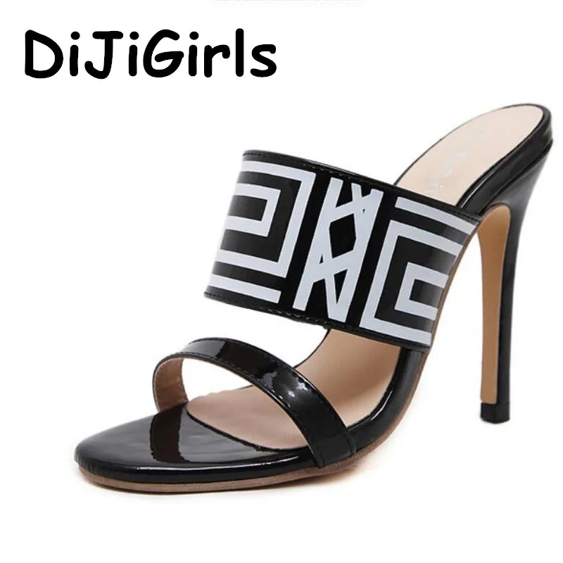 DiJiGirls/летние женские босоножки; модные классические слинбэки с геометрическим тотемом; слинбэки на высоком каблуке; слинбэки; шлёпанцы; обувь для вечеринки и свадьбы