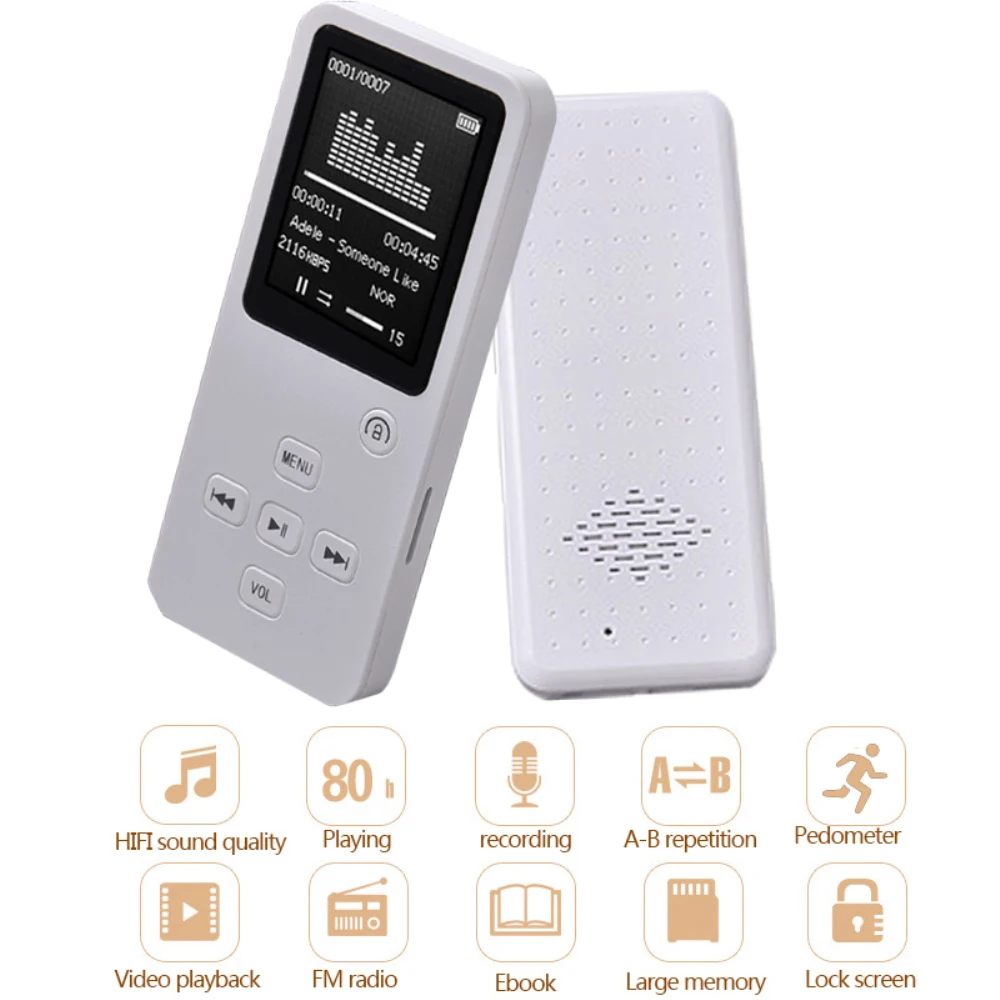 32 Гб Bluetooth MP4 плеер Поддержка TF карта FM Электронная книга ПЕДО метр Часы Портативный 1,8 ''экран динамик HiFi Звук MP3 музыкальный плеер