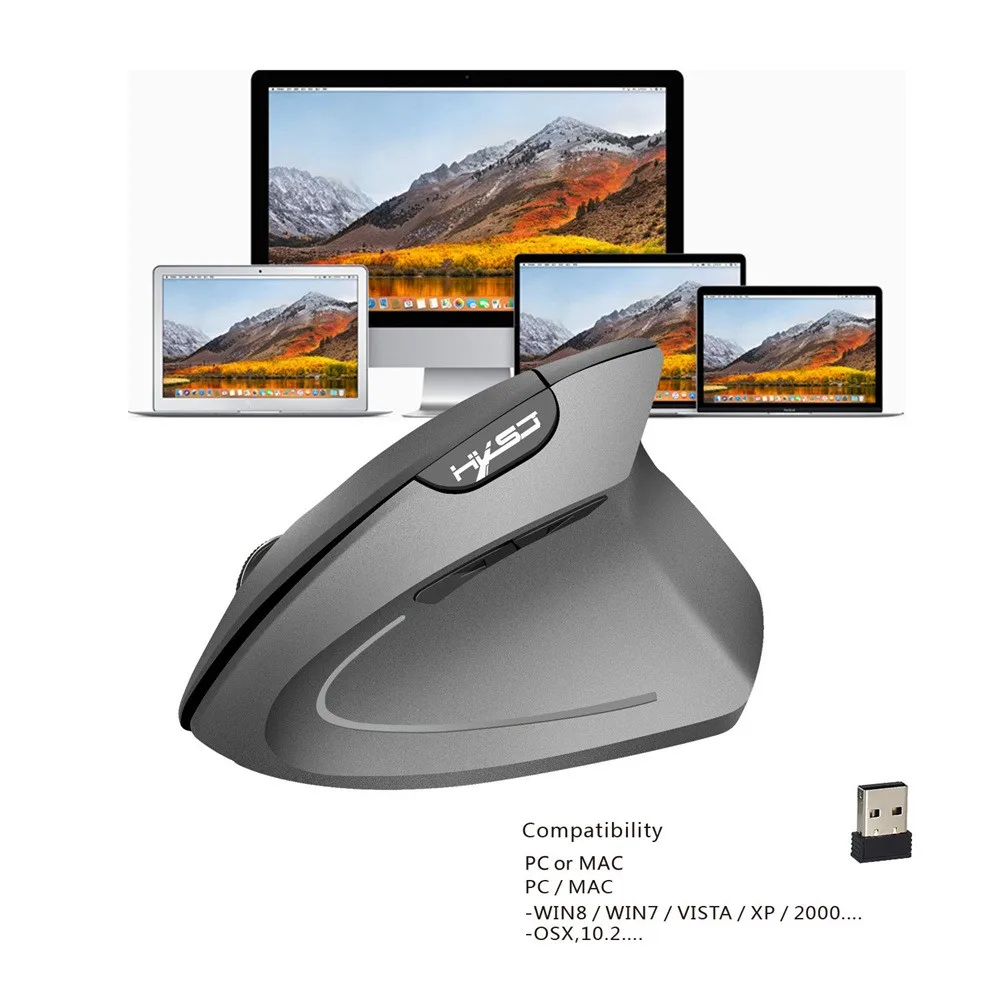 Беспроводная эргономичная оптическая игровая мышь HXSJ T24 2 4 ГГц 2400DPI вертикальная