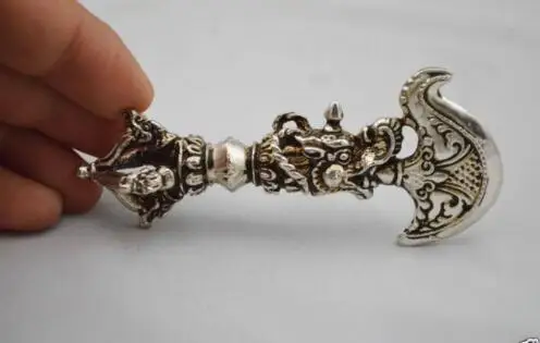 YM 304 тибетская Серебряная буддистская дорье Ax Phurpa Pestle Vajra подвеска