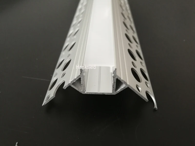 20М/Метра (1М/ШТ) Профиль угловой монтажной дорожки из гипсокартона с рассеивающим ПК ковриком для однорядных светодиодных лент.