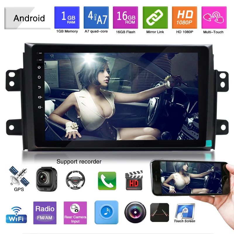 9 дюймовый автомобильный мультимедийный android для suzuki sx4 с 32 ГБ памяти 4g WIFI