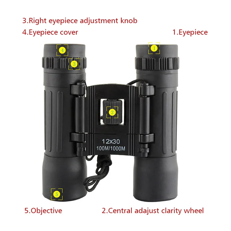 Professional 12X30 1000M Sports Optics Binocular High Magnification Telescope Camping Hunting Spotting Scope For Birdwatching |