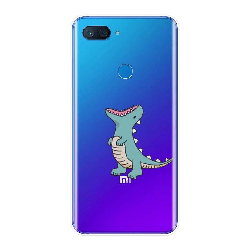 Задняя крышка с милыми динозаврами для Xiaomi MiA1 MIA2 Mi8 мягкий силиконовый чехол