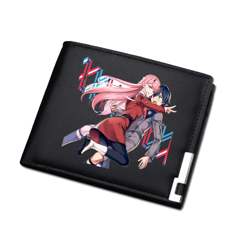 Женское портмоне DARLING in the FRANXX, короткий кошелек из искусственной кожи, ноль, два удостоверения личности, держатель для карт, мультяшная сумка для денег, для девочек, Carteira