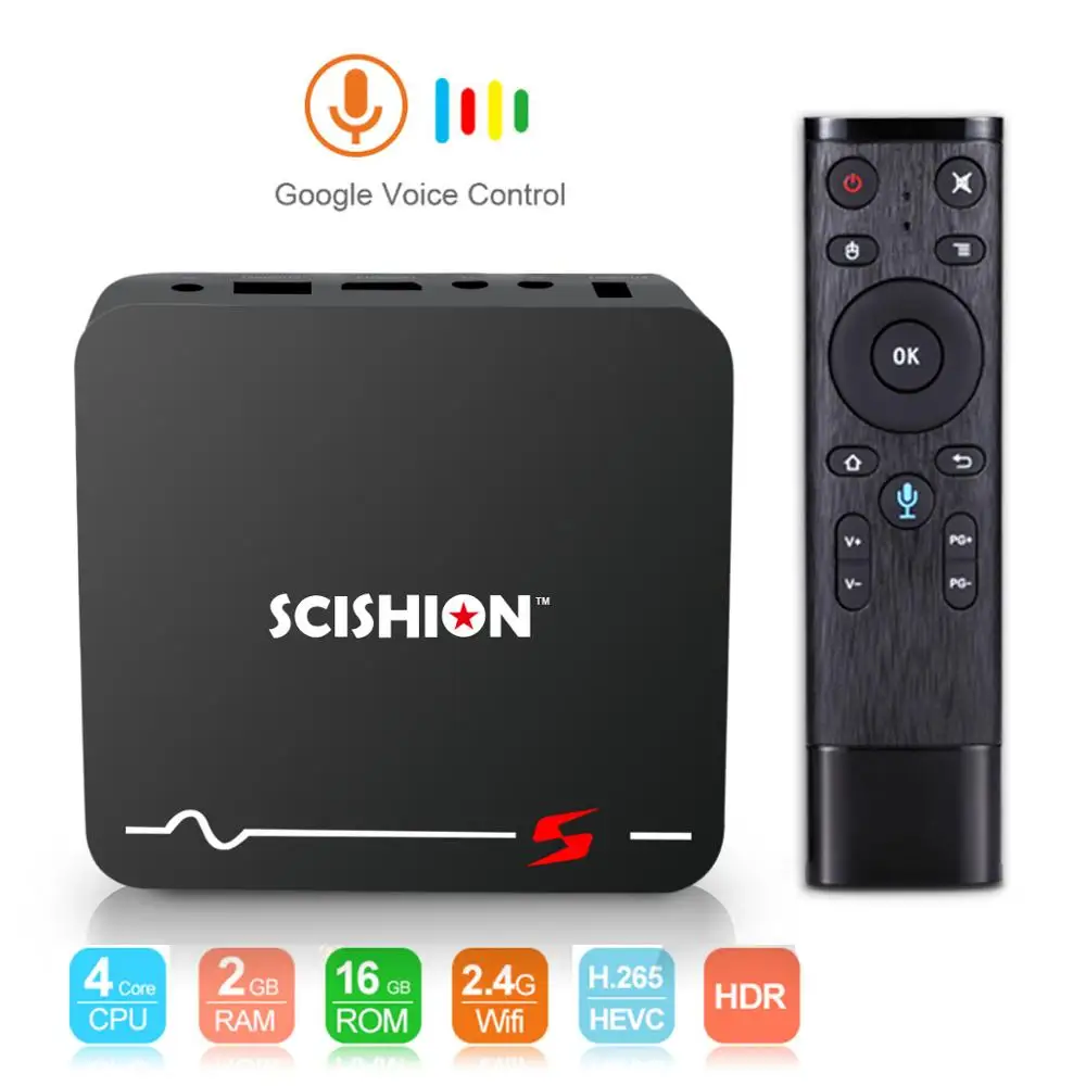 2018 S Android 8 1 ТВ Box Rockchip RK3229 с голосом Управление 4 ядра 2.4g WiFi Media Player ж/2 г Air Мышь