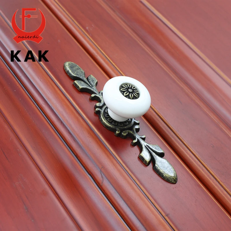 Античная бронзовая керамическая ручка KAK для ящиков ручки шкафа в европейском