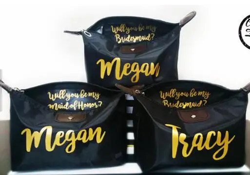 Набор из 6 подарочных косметических сумок для подружки невесты уникальный