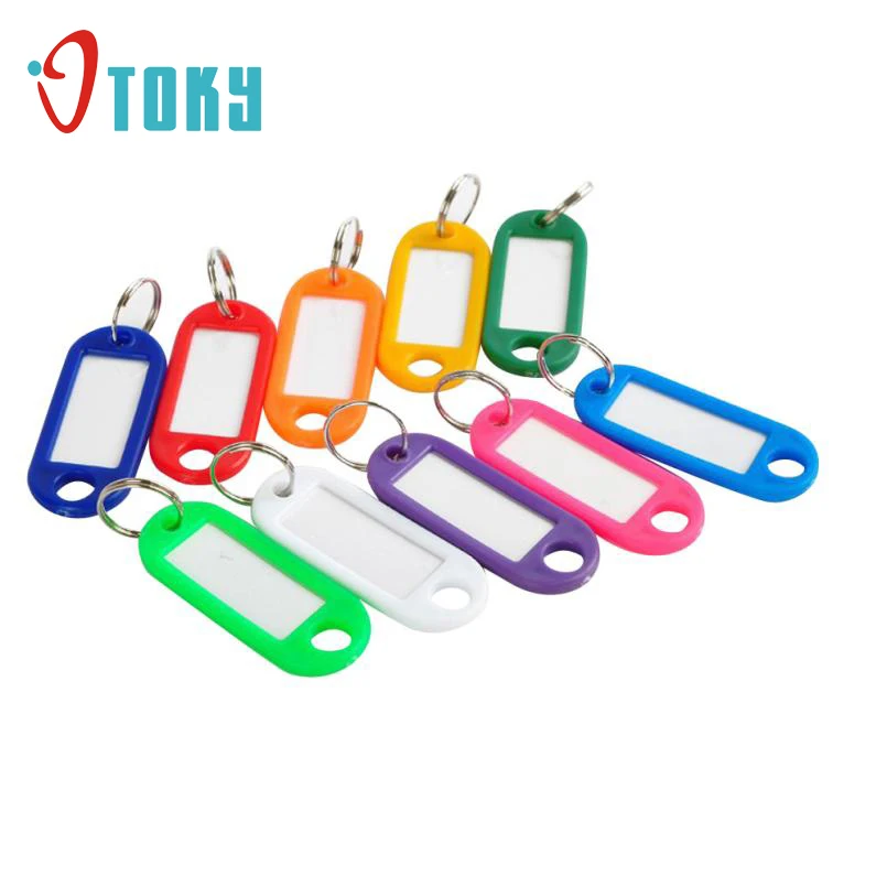 Высокое качество 100 штук пластиковые ключевые бирки разные брелки ID имя карты