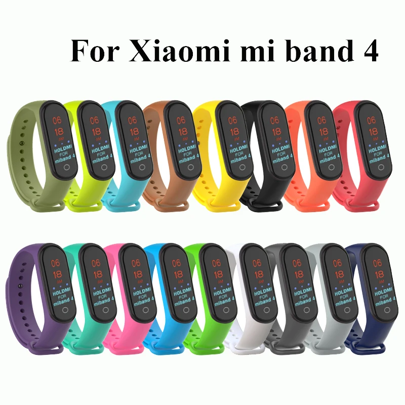 Ремешок силиконовый для смарт-часов Xiaomi Mi Band 4 сменный Браслет наручных часов