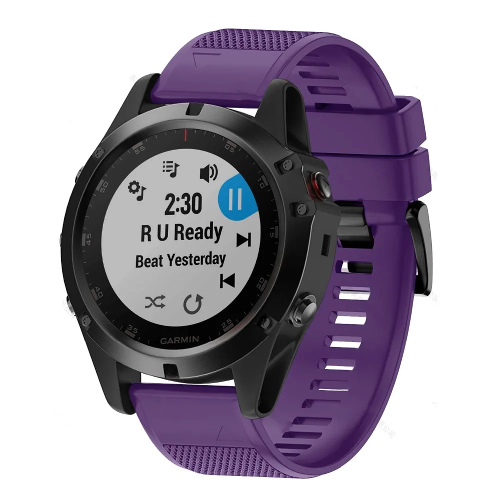 AKBNSTED 20 мм 22 26 Мягкие силиконовые умные часы ремешок для Garmin Fenix 6X6 6S 5X5 5S