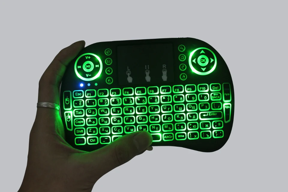 Мини Русская английская новая версия 2 4 GHz Беспроводная клавиатура Air Mouse тачпад