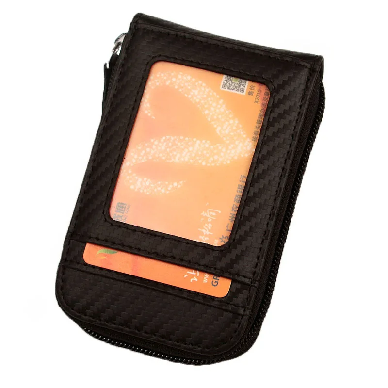 Брендовый RFID Органайзер в винтажном стиле из углеродного волокна, деловой кредитный держатель для карт, Минималистичная дорожная сумка для карт, маленькие кошельки