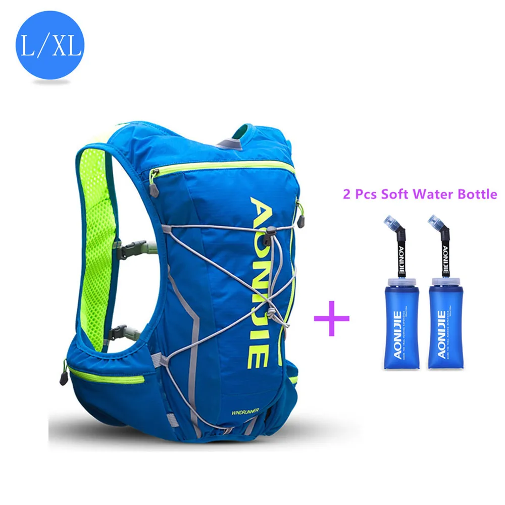 Blue6 AONIJIE походный гидратационный рюкзак, жилет для бега, 10л, нейлоновый спортивный рюкзак, рюкзак для походов, кемпинга+ Водонепроницаемая сумка+ бутылка для воды - Цвет: Blue6