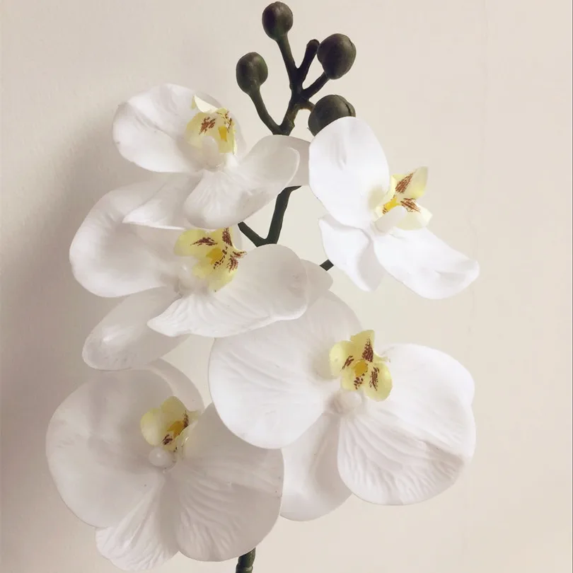 Натуральный на ощупь цветок орхидеи с бабочками 5 головок хорошее качество мини