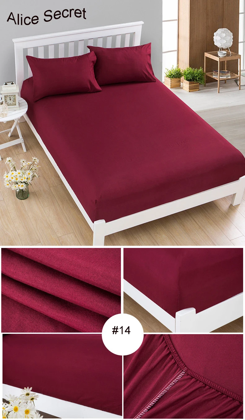 Натяжная простыня из полиэстера 1 шт. однотонное постельное белье с четырьмя