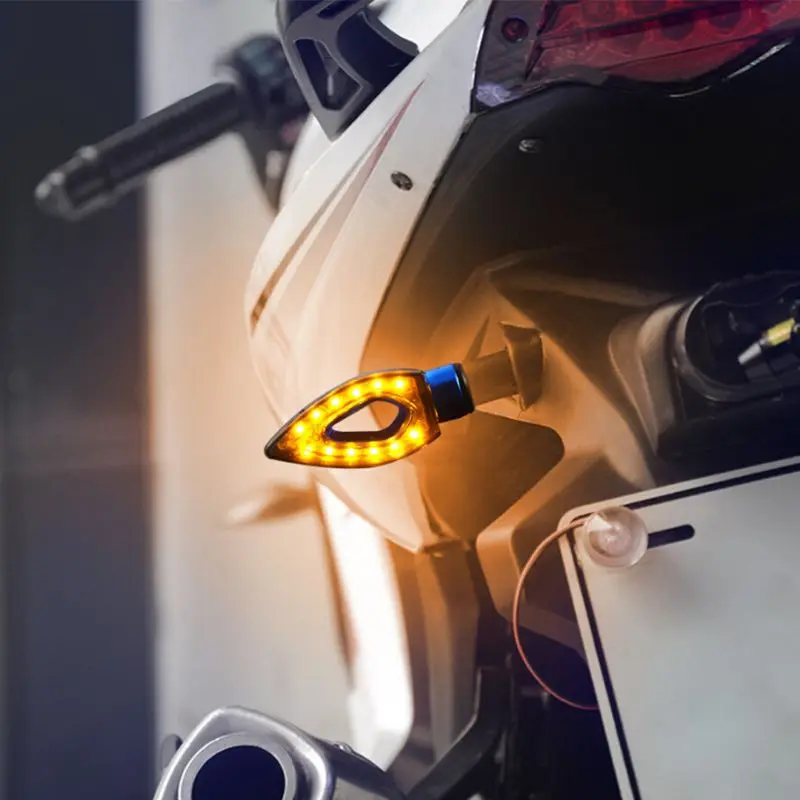 4Pcs 12 LED Motorbike Turn Lights Universal Signal Indicator Lamp Motorcycle Amber Light Color| |