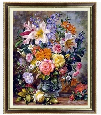 Шелковая нить 100% напечатанные наборы для вышивки крестиком уильямс бледная