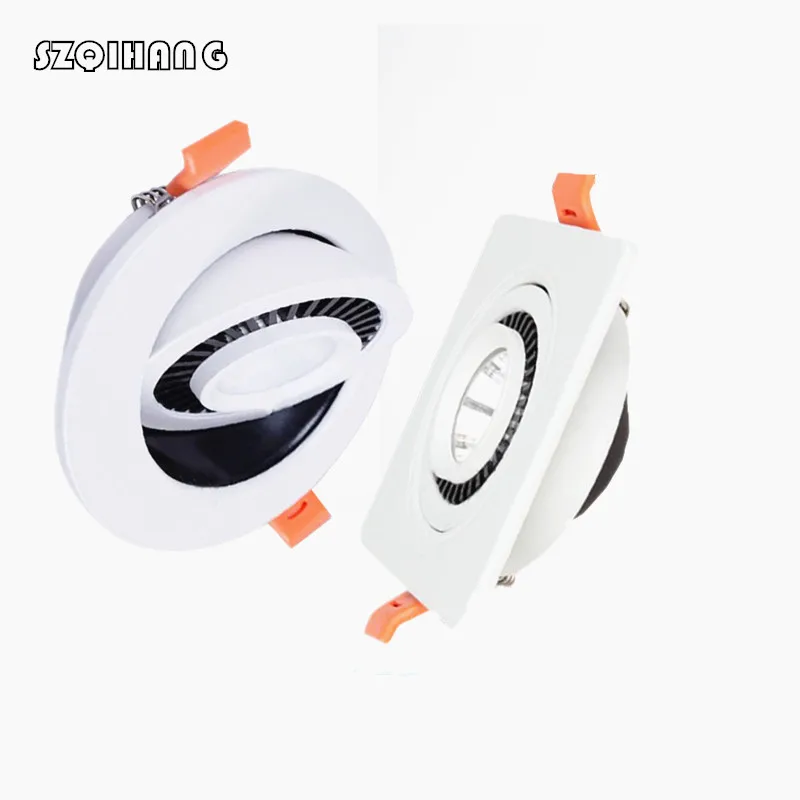 

Led Downlight Dimmable Round/Square/White/Black spot led light 7W 10W 15W 20W 360 degree rotating led Ceiling downlight lamp