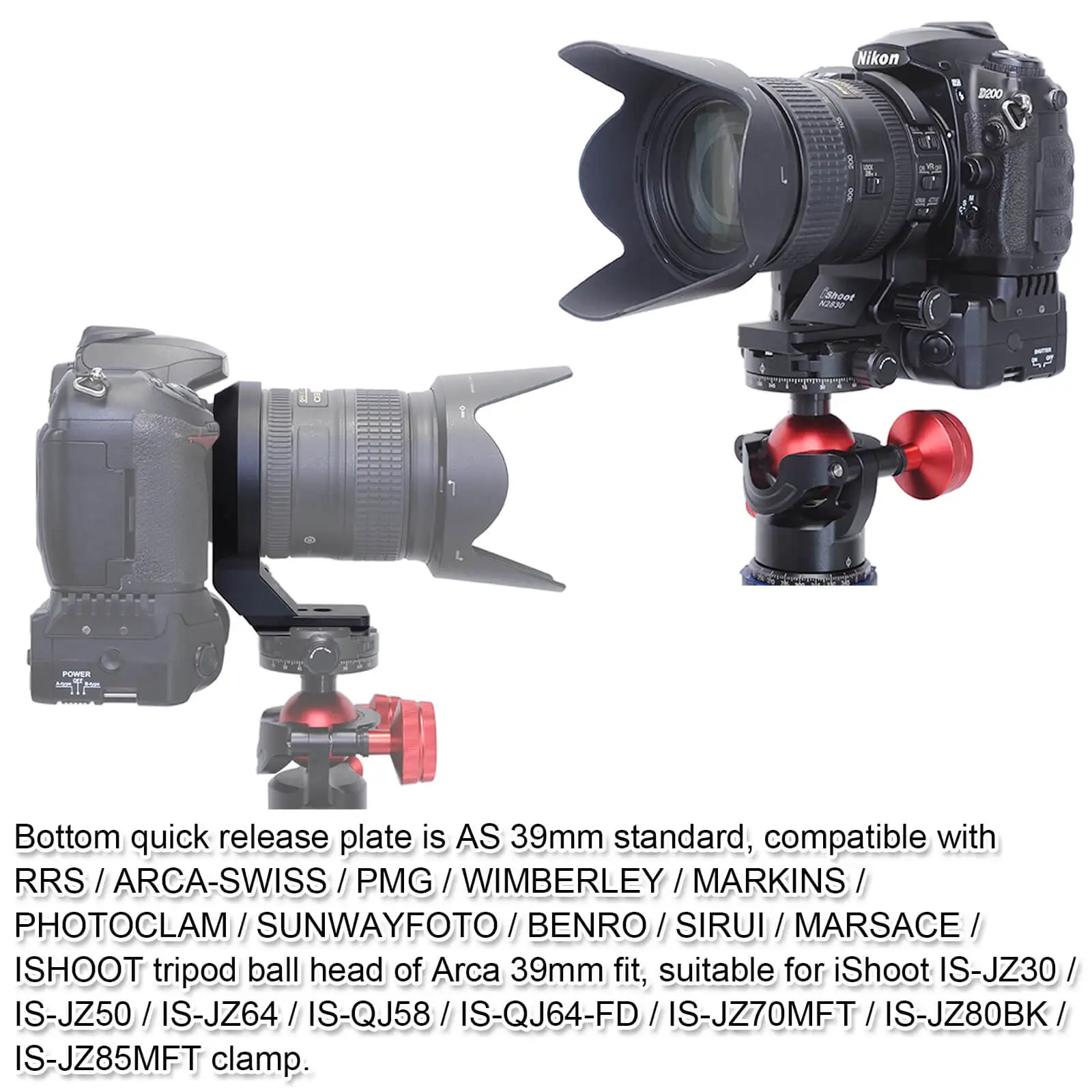 Кольцевой Штатив для объектива с быстроразъемной пластиной Nikon ARCA SWISS NIKKOR 28 300 мм