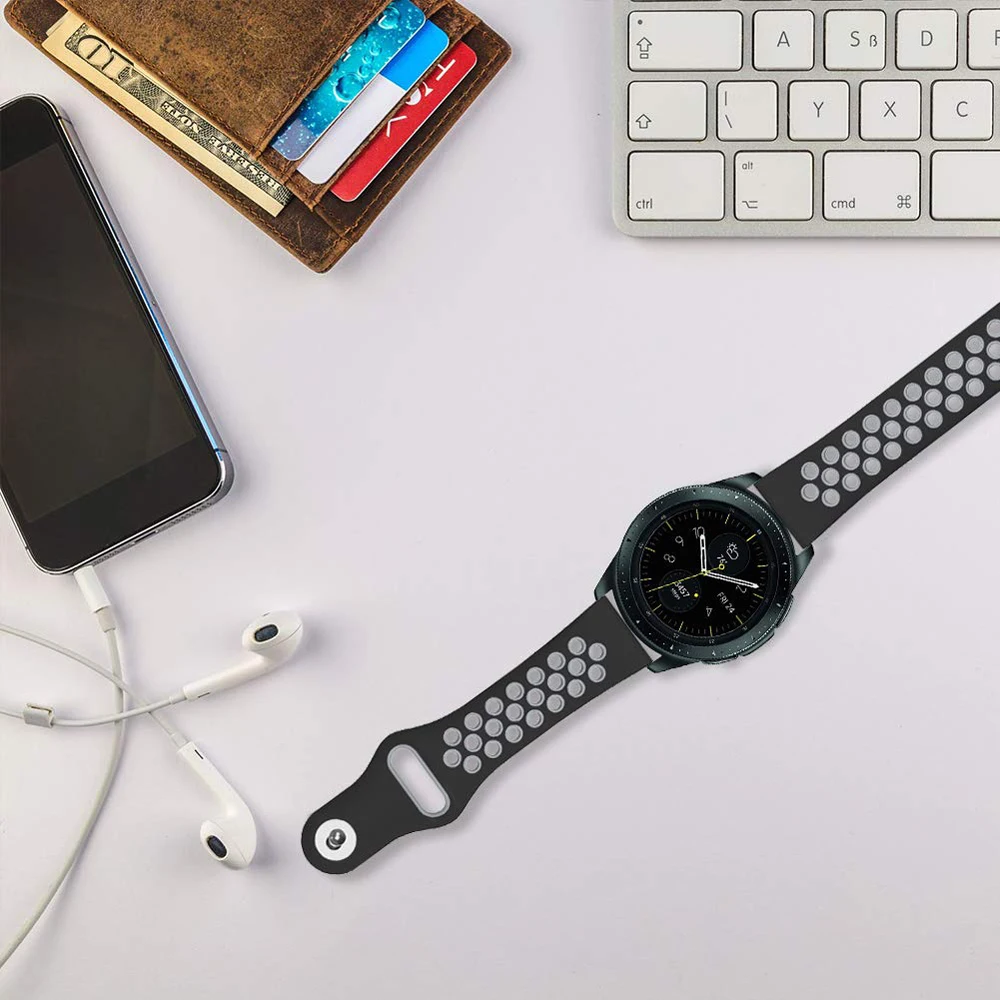 22 мм силиконовый спортивный ремешок для samsung galaxy watch 46 S3 frontier huami amazfit huawei 2 classic gt