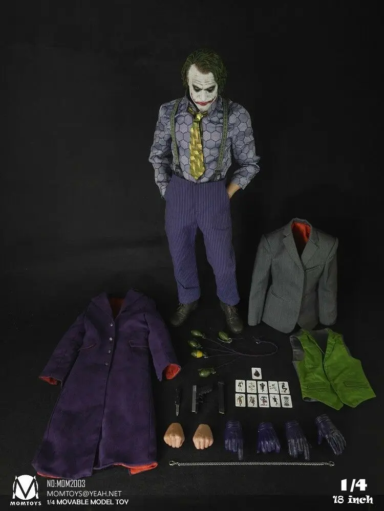 MOMTOYS MOM2003 масштаб 1/4 Бэтмен Темный рыцарь Джокер 18 дюймов Коллекционная экшн