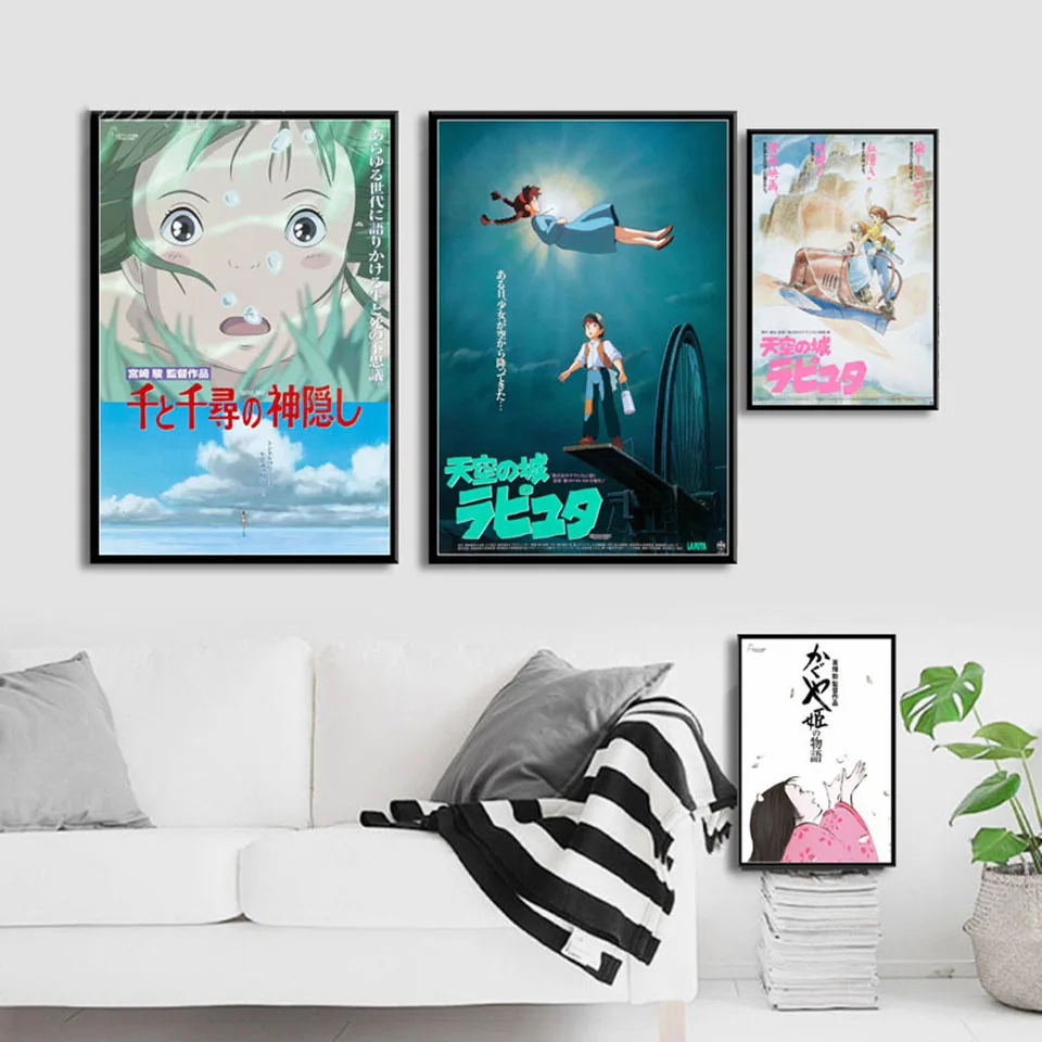 Hd репродукции Nordic Плакаты холст буквы домашний декор Ghibli Хаяо миядзяки