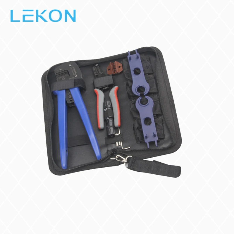 Solar tool kits MC4 crimping tool set with MC3 and tyco crimping die set cable stripper MC4 spanner tool set