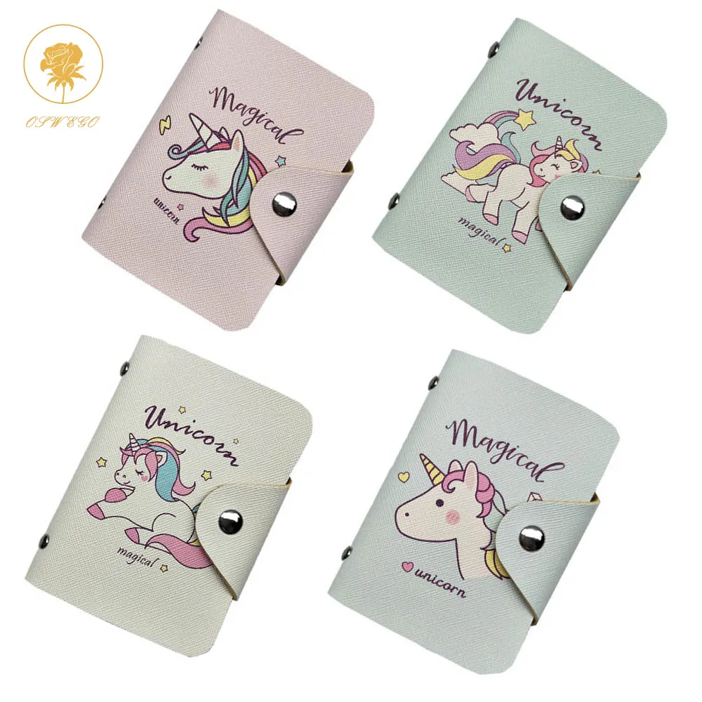 OSWEGO держатель для карт кошелек мультфильм Unicornio женщин из искусственной кожи ID