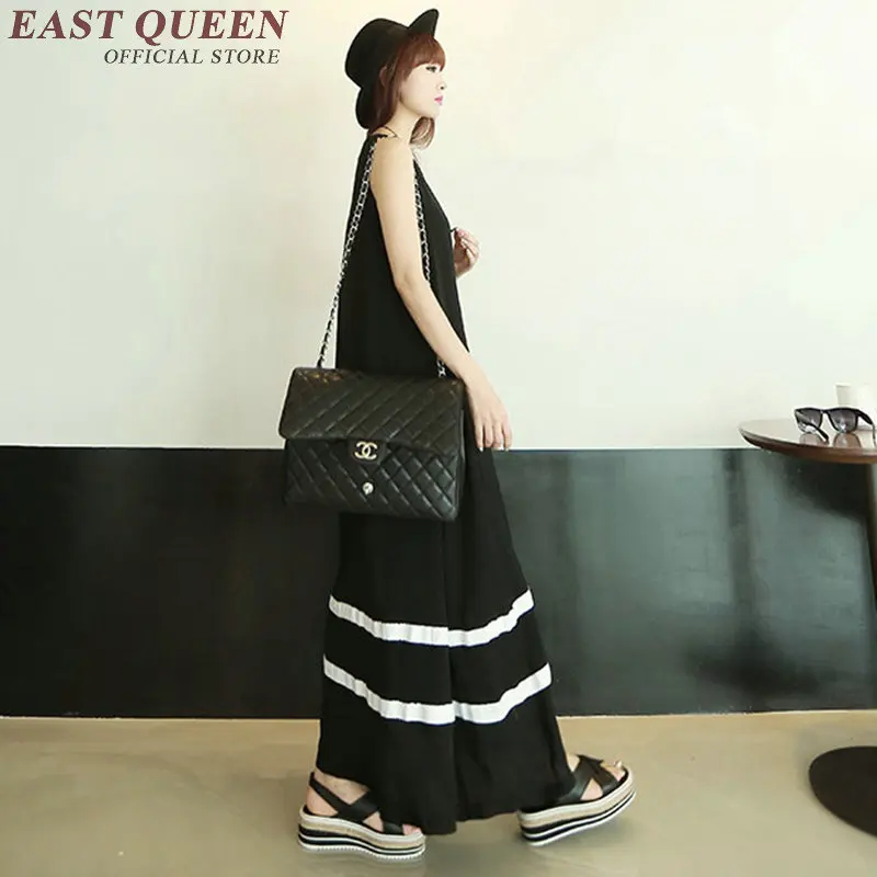 Длинные летние сарафаны Женские повседневные Простые пляжные платья 2018 черные