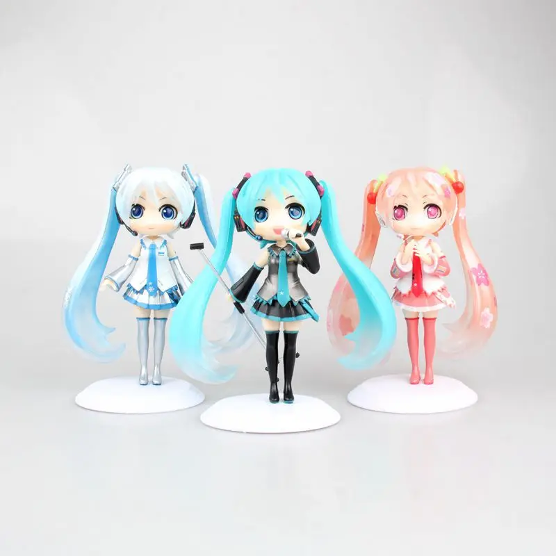 Hot Sale Snow Sakura Hatsune Miku Qposket Virtual Idol Vocaloid Cute Lovely Brithday Gift Banpresto Figure Figurine Toys | Игрушки и