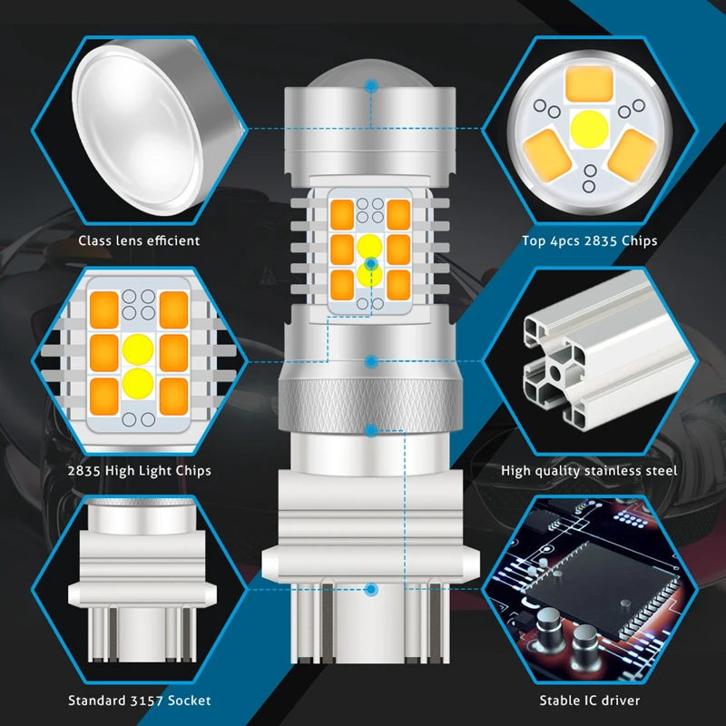 Светодиодные лампы высокой мощности 2835 28-SMD светодиодный 3157 3357 3457 4157 светодиодные