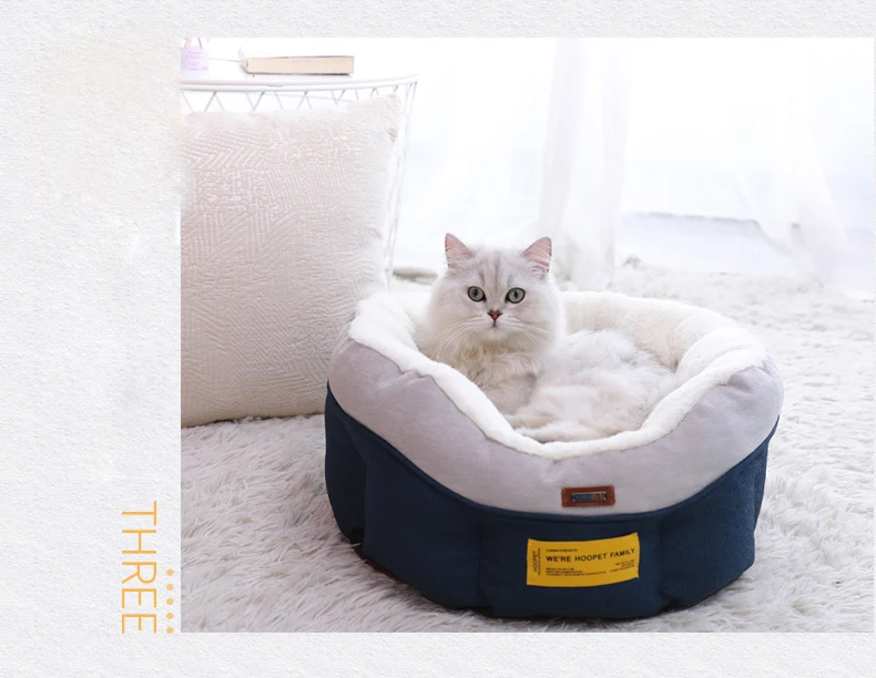 Hoopet, кровать для питомца, согревающая, домашняя корзина для кошек, мягкая, зимняя, теплая, питомник для кошек, щенков, гнездо