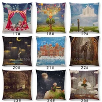 latest mysterious imagine animals cushion cover forest raven fantasy clouds sky moon stars earth dream girl prints pillow case