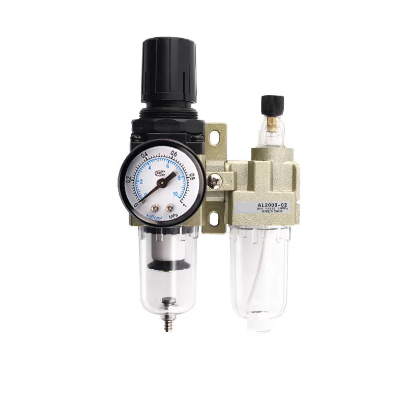 AC2010-02 1/4&quotPT SMC manual drain type compressing air filter pneumatic gas source processor two joint oil-water separator |