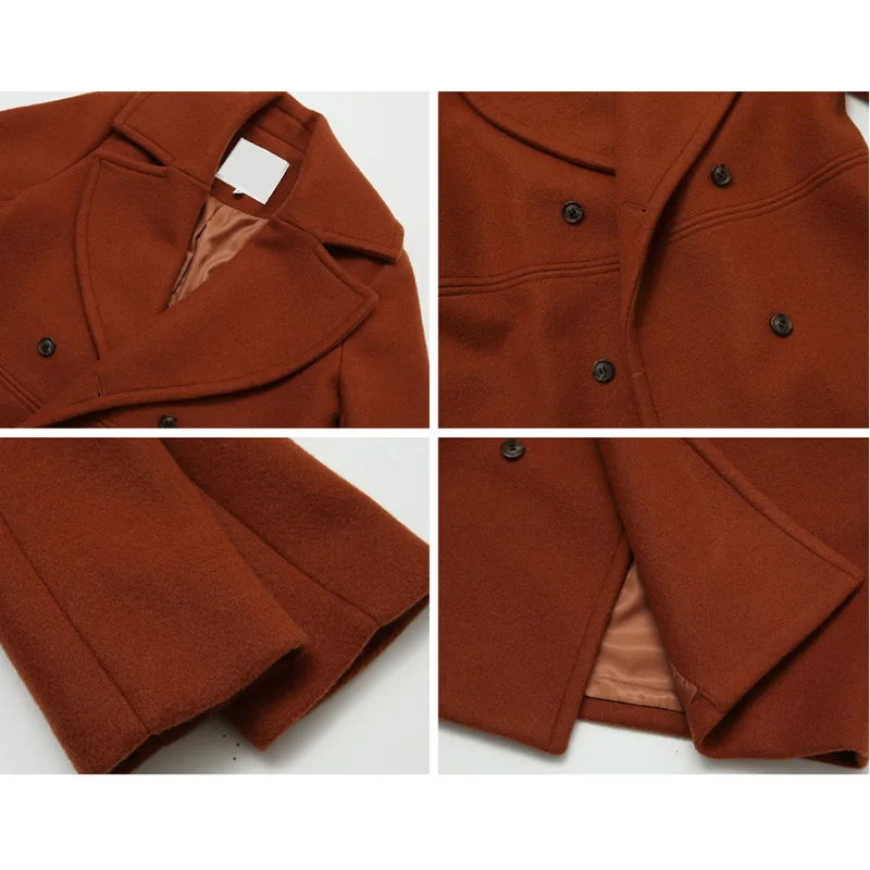 Новое тонкое шерстяное пальто женская верхняя одежда с длинным рукавом и