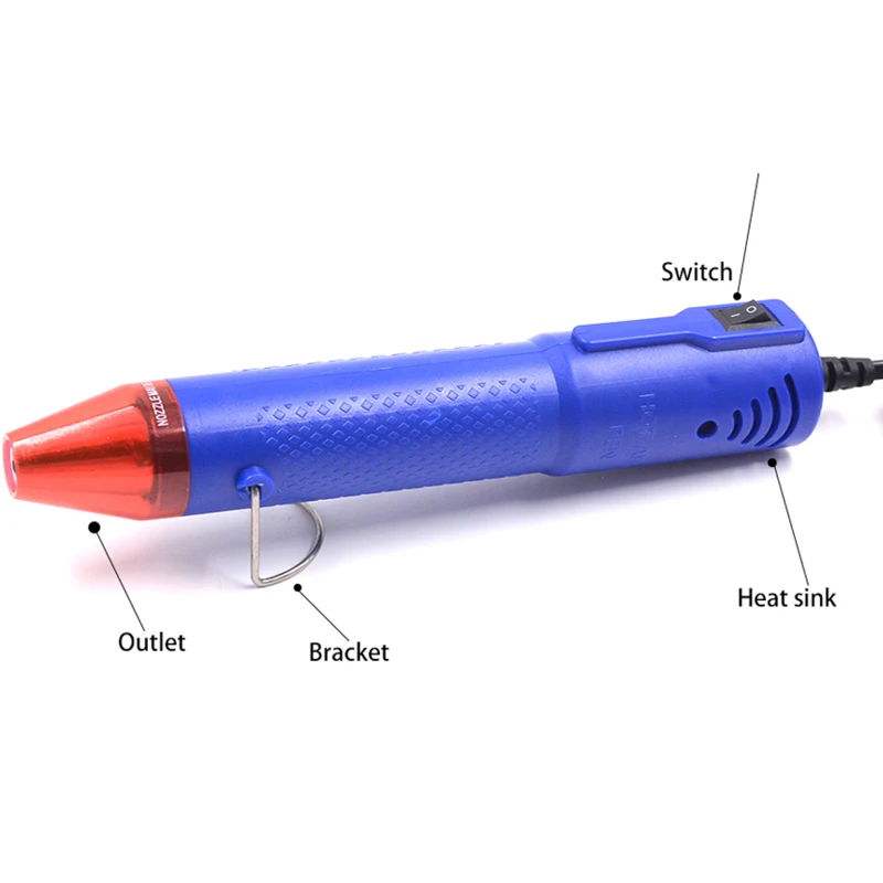 blue red 110V Тепловая ручка 110 В Тепловая пушка горячего воздуха для дома DIY 110 в разъем электроинструменты нагревательная фиксация - Цвет: blue red 110V