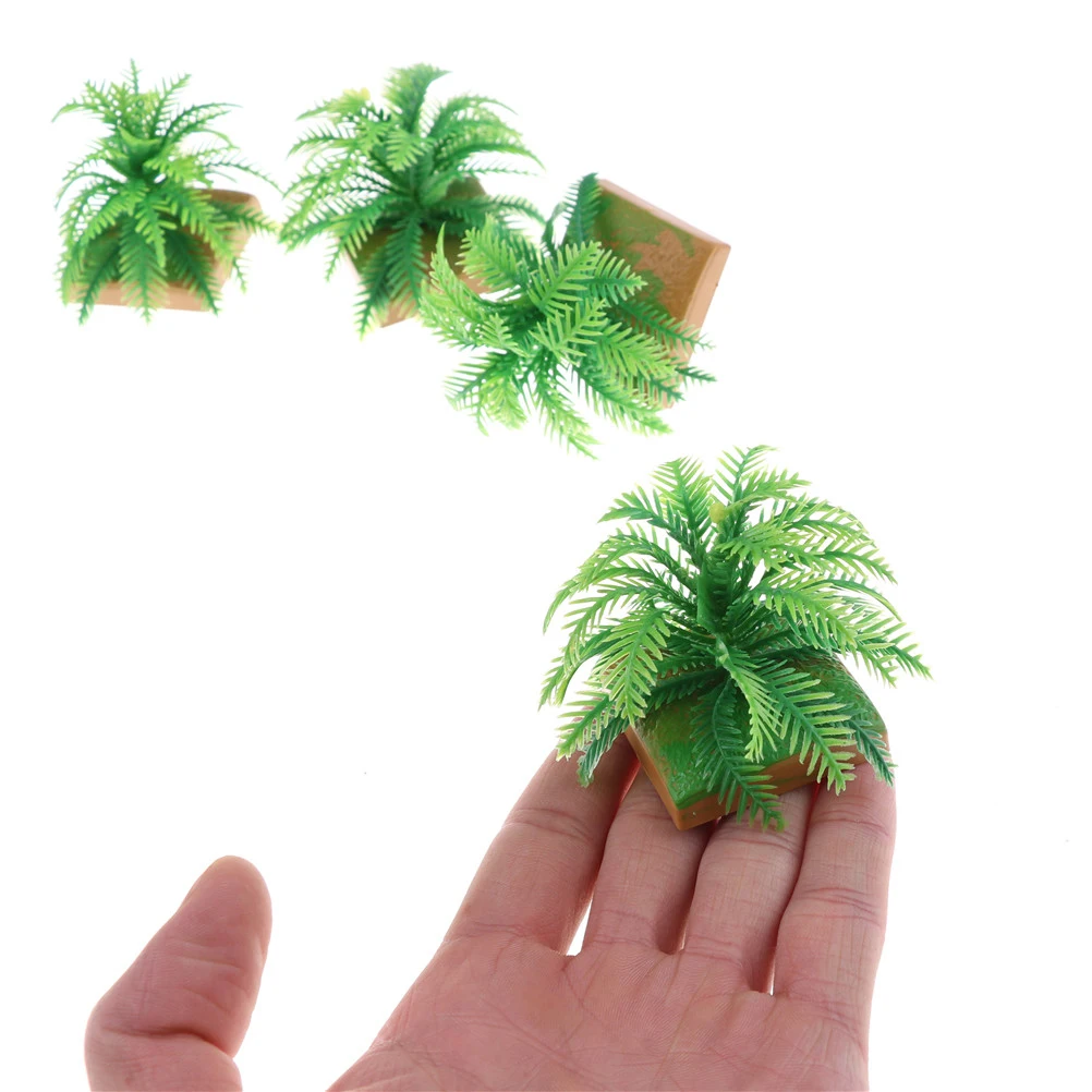 

2PCS Miniature Plant Model Simulation Imitative Tree Shrub+Base Pedestal For Sand Table Building Architectural Model 8.5*5.5CM