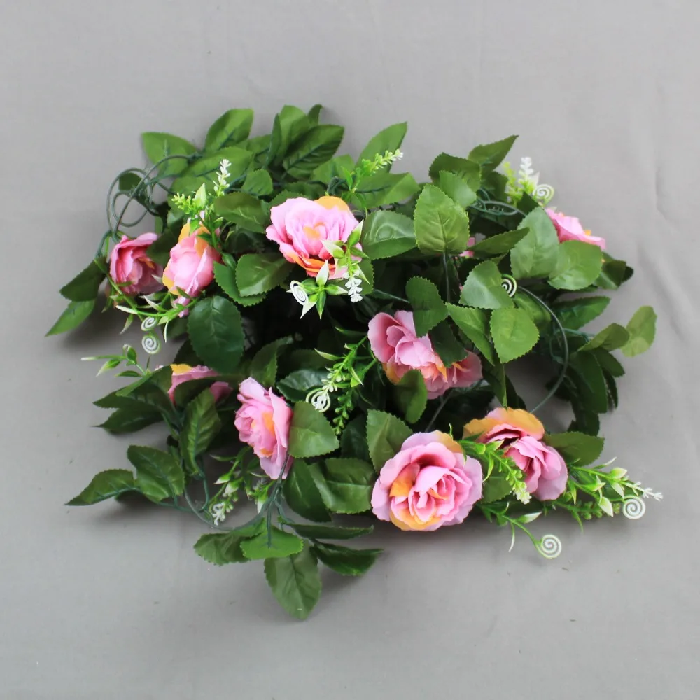 2 4 метра Искусственные цветы с листьями для свадьбы дома сада лестницы украшения