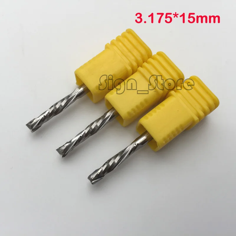 

3pc 3.175x 15mm UP DOWN Double Flutes Composite Cutter Wood Cutter End Mill Woodworking Milling Engraving Machine Cnc Router Bit
