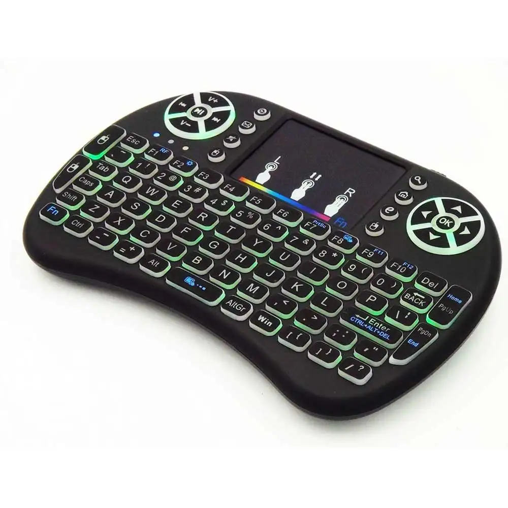 7 цветов с подсветкой мини 2 4 ГГц Беспроводная клавиатура Air mouse Сенсорная панель