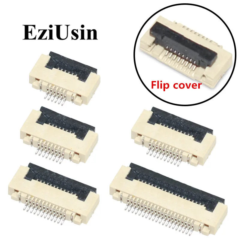 Разъем FPC FFC 0,5 мм 1,0 мм плоский кабель Разъемы PCB SMT ZIF 4 5 6 7 8 10 12 16, 18, 20, 26 28 30 32 36 40 50 54 60p