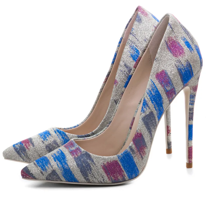 Женские свадебные туфли-лодочки COCOAFOAL серебристые туфли на высоком