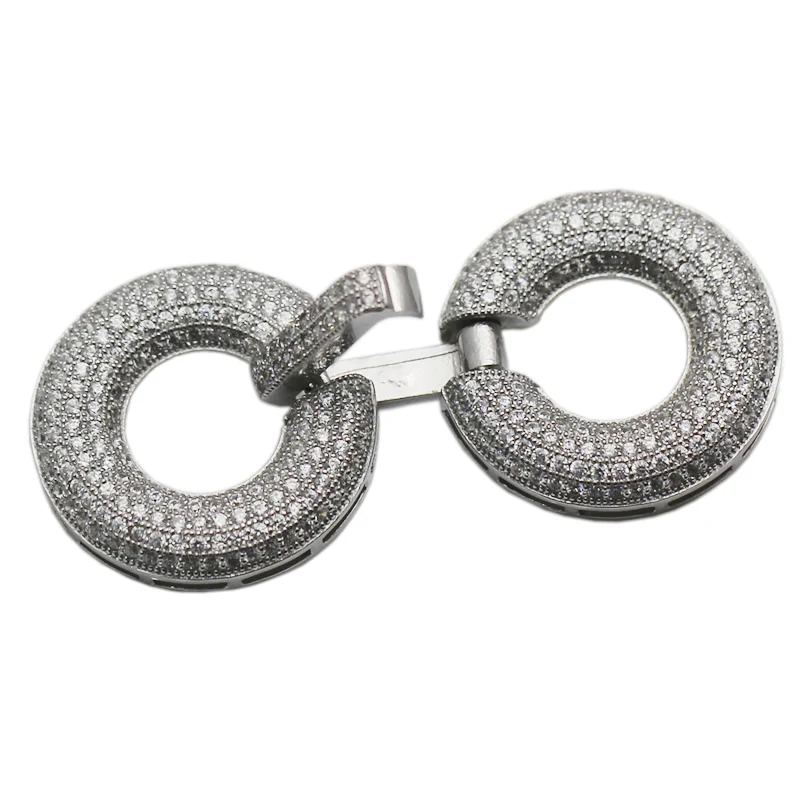 Beadsnice чистого 925 пробы серебра кубического циркония DIY ювелирных изделий складной над застежкой ювелирных изделий Разъем составные части ожерелья ID35282