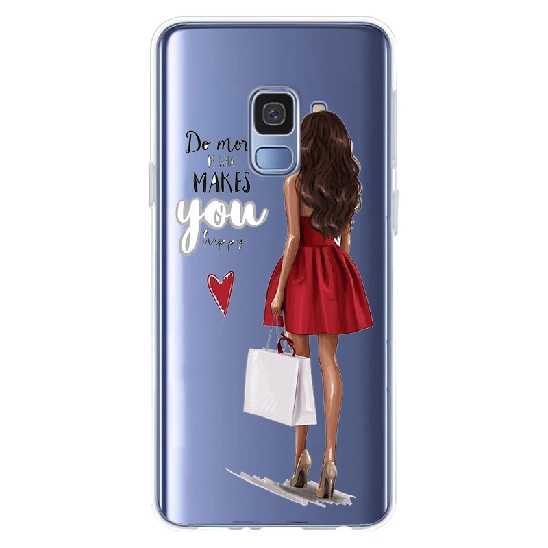 Чехол из ТПУ для Samsung Galaxy S6 S6edge A7 S7edge S8 S9 Plus A5 J5 J7 2016 Queen Princess Girl boss coffee|Бамперы| |