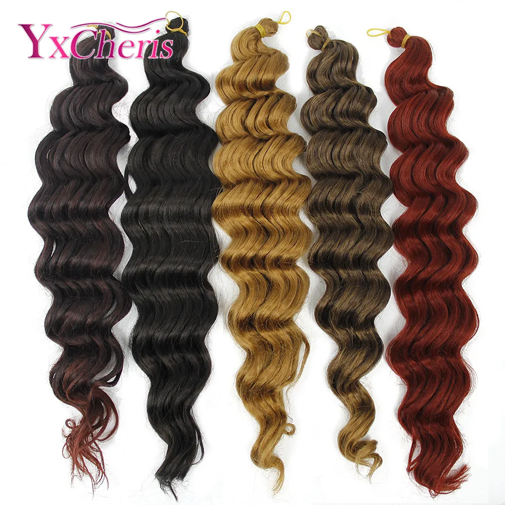 

YXCHERIS crochet braids Synthetic braiding hair extensions Long Deep Curly wave crochet hair extension