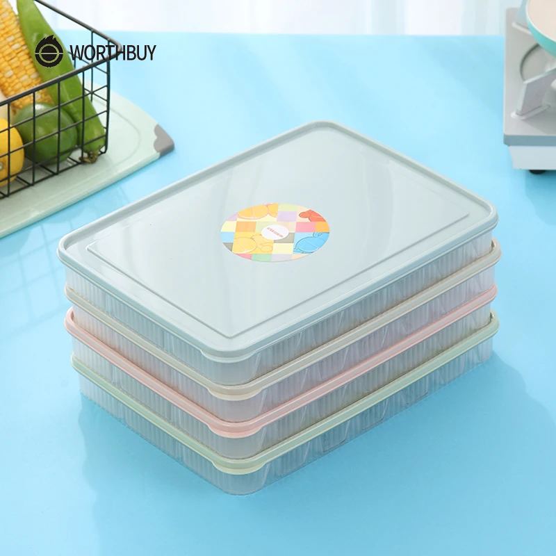 WORTHBUY 21 Сетка кухонная пельменница контейнер для хранения с крышкой BPA свободная