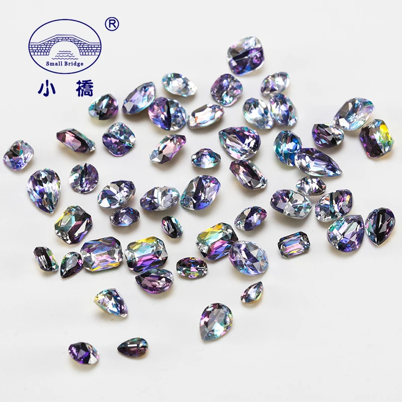 

20PCS Mixed Shape Crystal Rhinestones For Clothing Diy Colorful Craft Gems Loose Non HotFix Pointback Glass Rhinestones S111