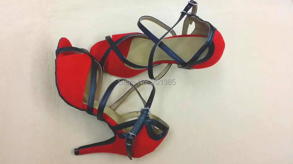 Женские замшевые туфли для бальных танцев красные на каблуках замшевая подошва